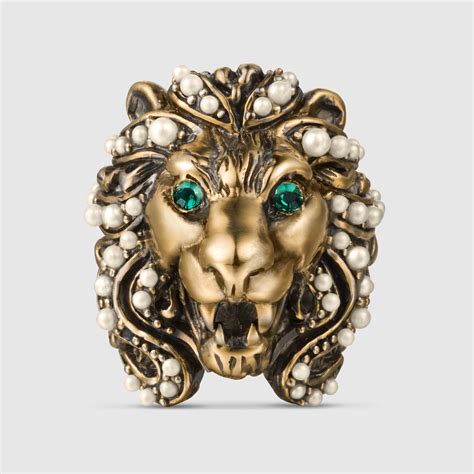 lion ring gucci|female gucci lion ring.